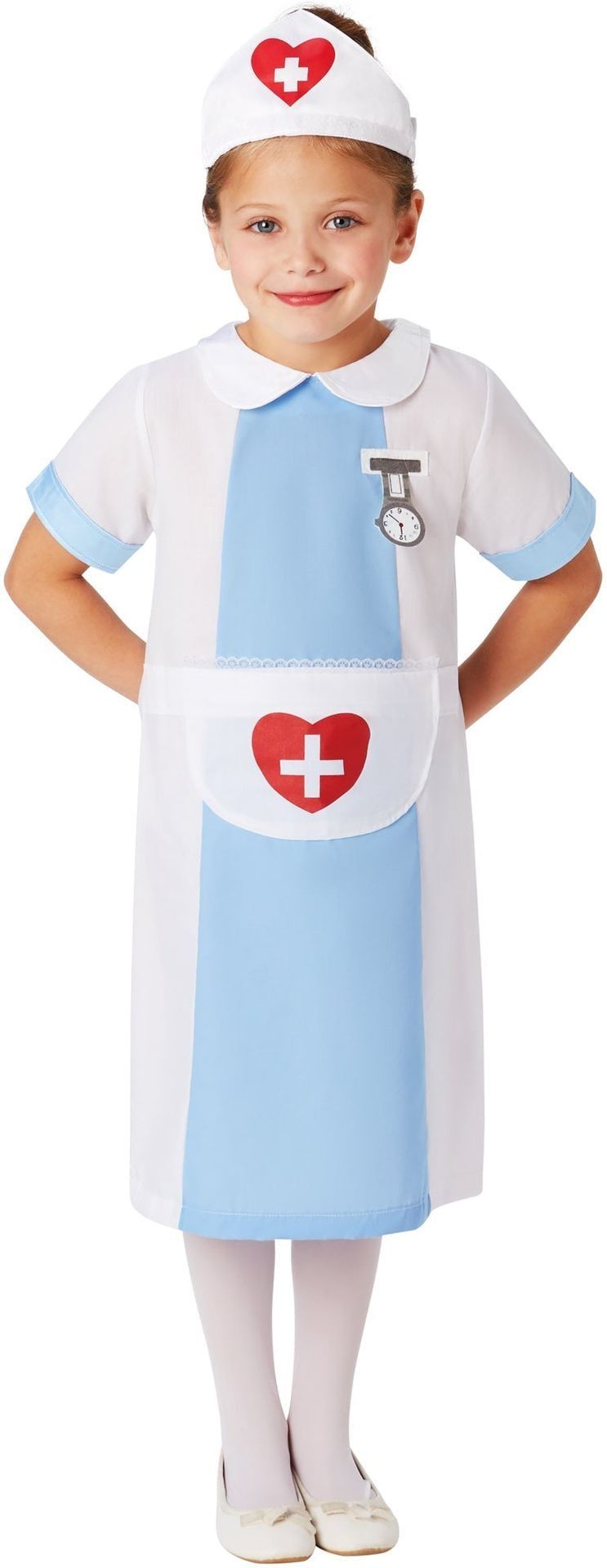 Wit Blauwe Verpleegster Kostuum Meisjes
