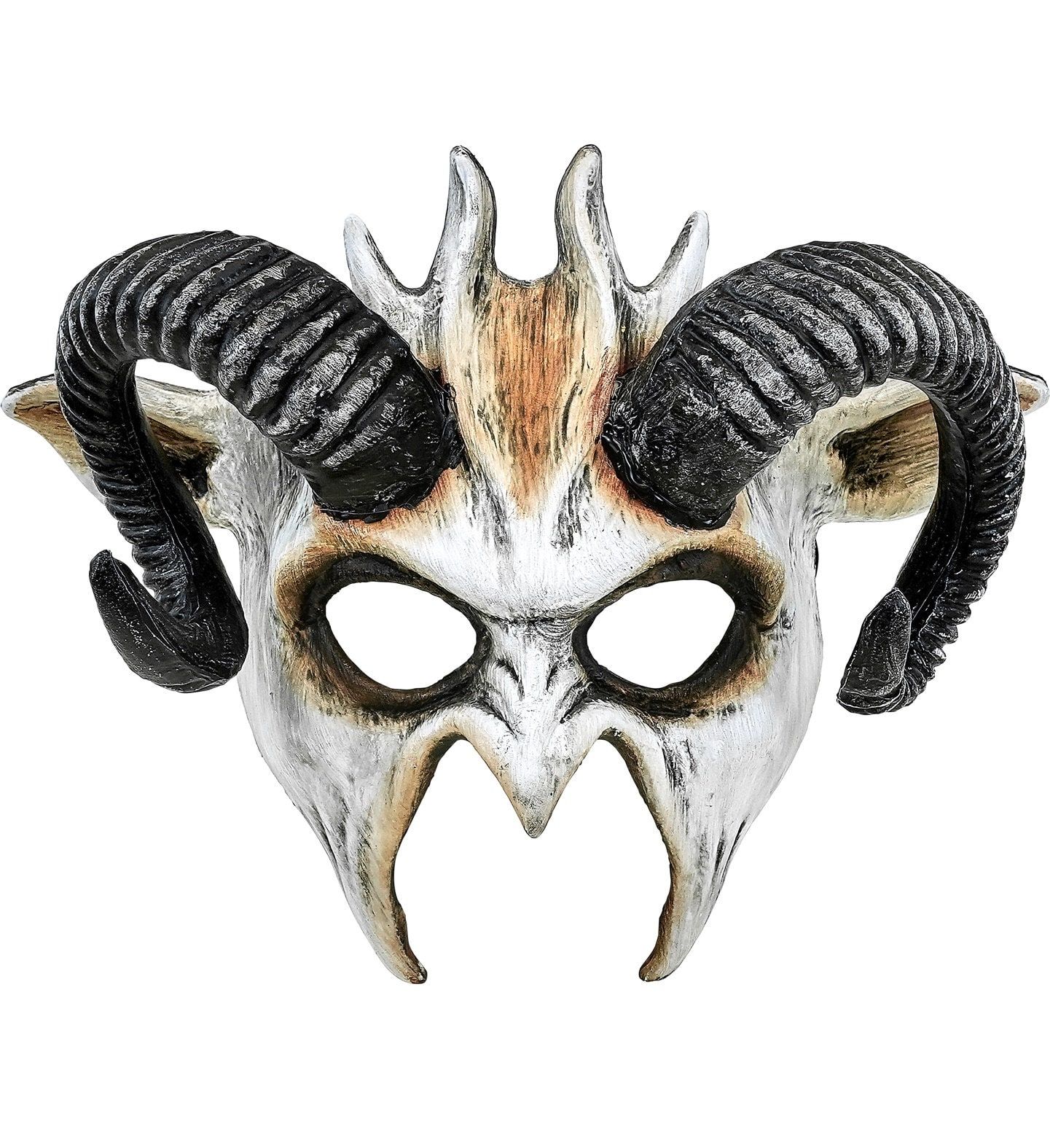 Wit Demonen Masker met Hoorns