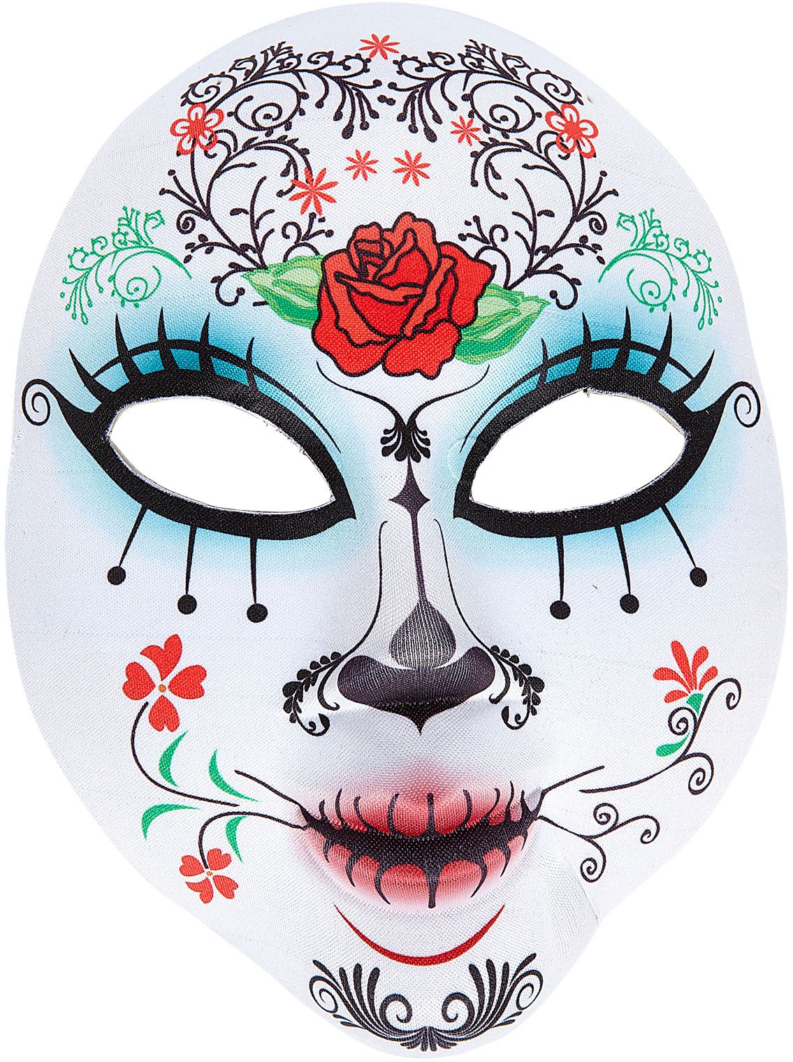 Wit Dia De Los Muertos Gezichtsmasker