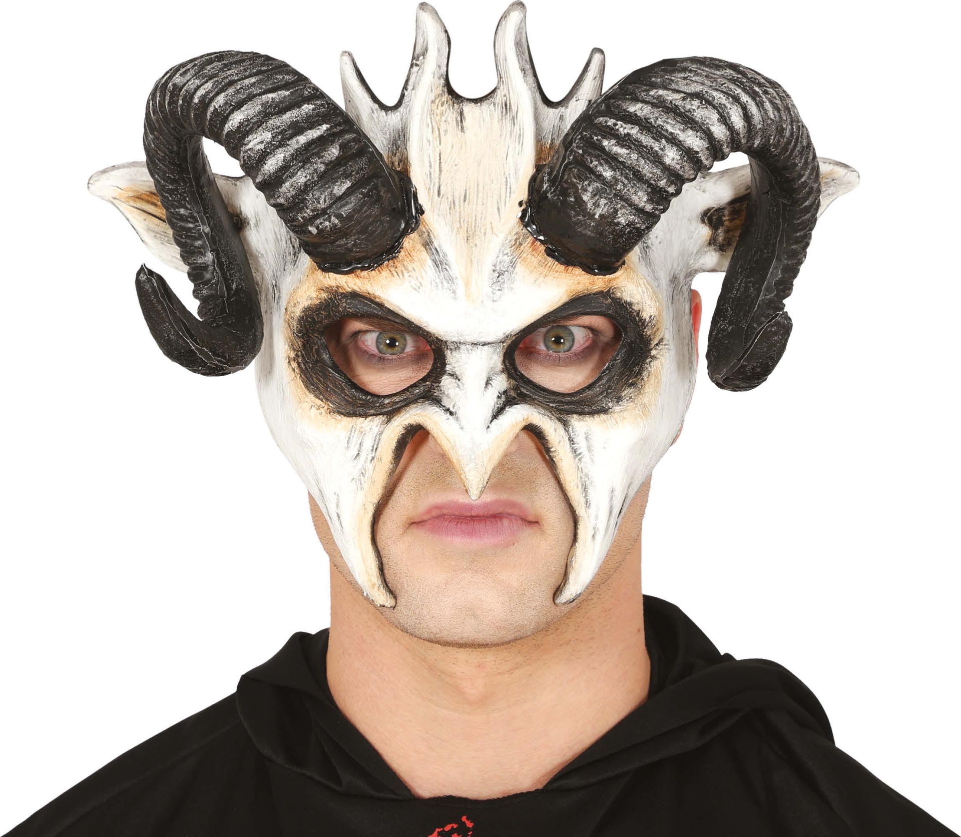 Wit Duivelsmasker met Horens
