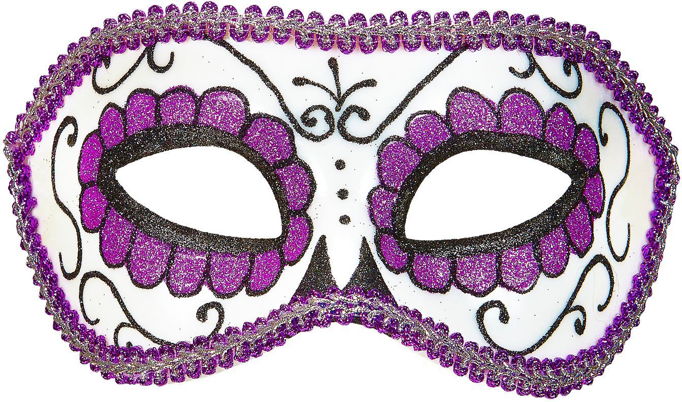 Wit Paars Dia De Los Muertos Oogmasker