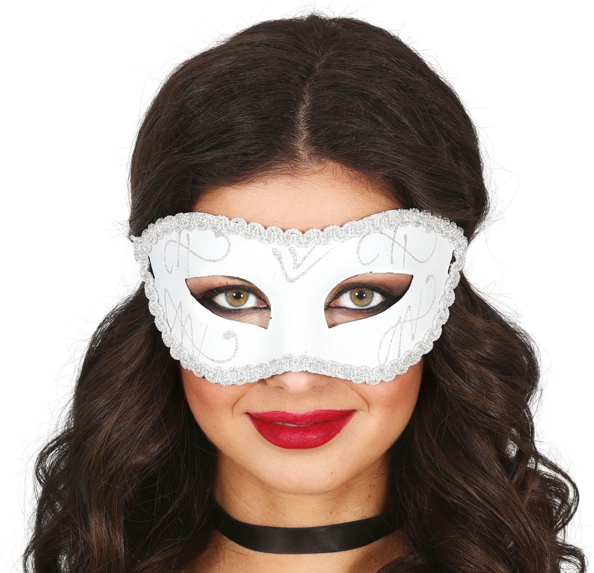 Wit Sierlijk Oogmasker Venetiaans Carnaval