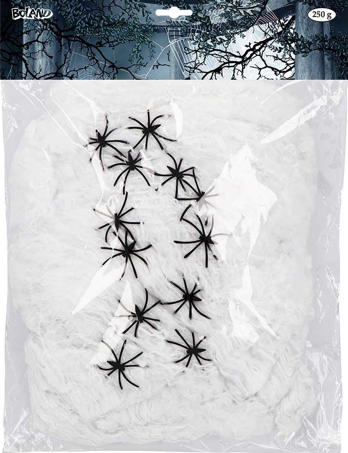 Wit Spinsel met 12 Spinnen 250G