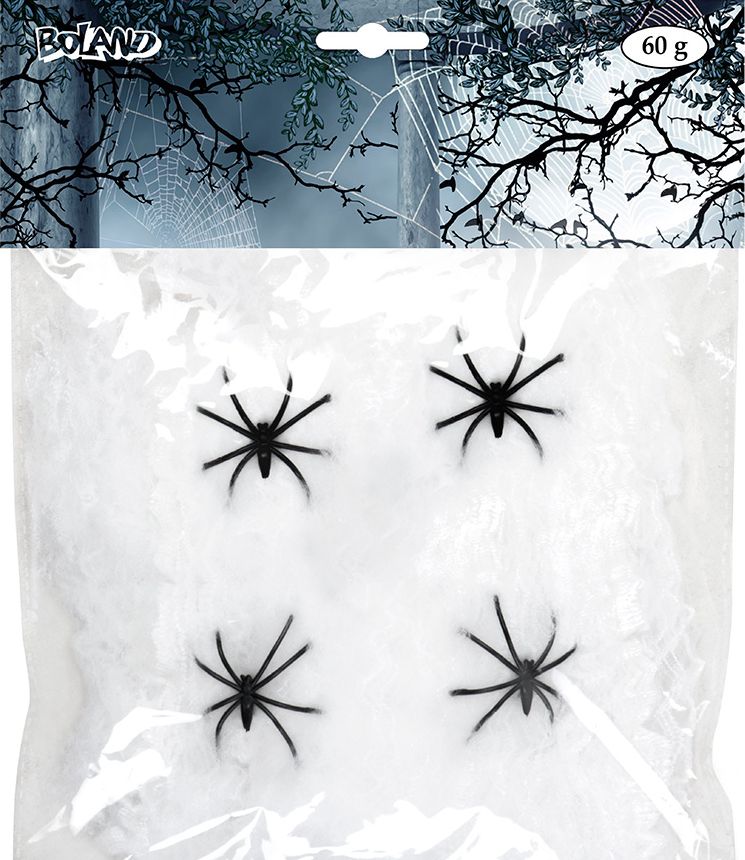 Wit Spinsel met 4 Spinnen 60G