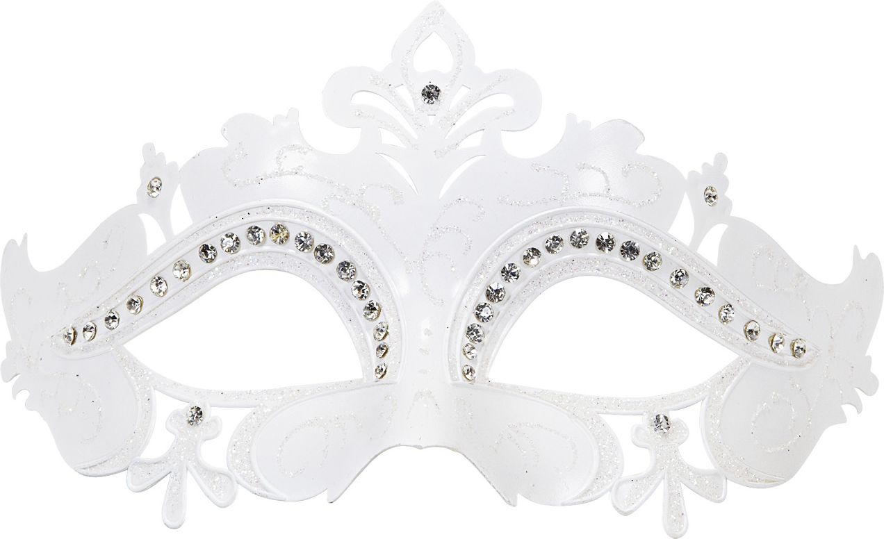 Wit Venetiaans Glitter Oogmasker