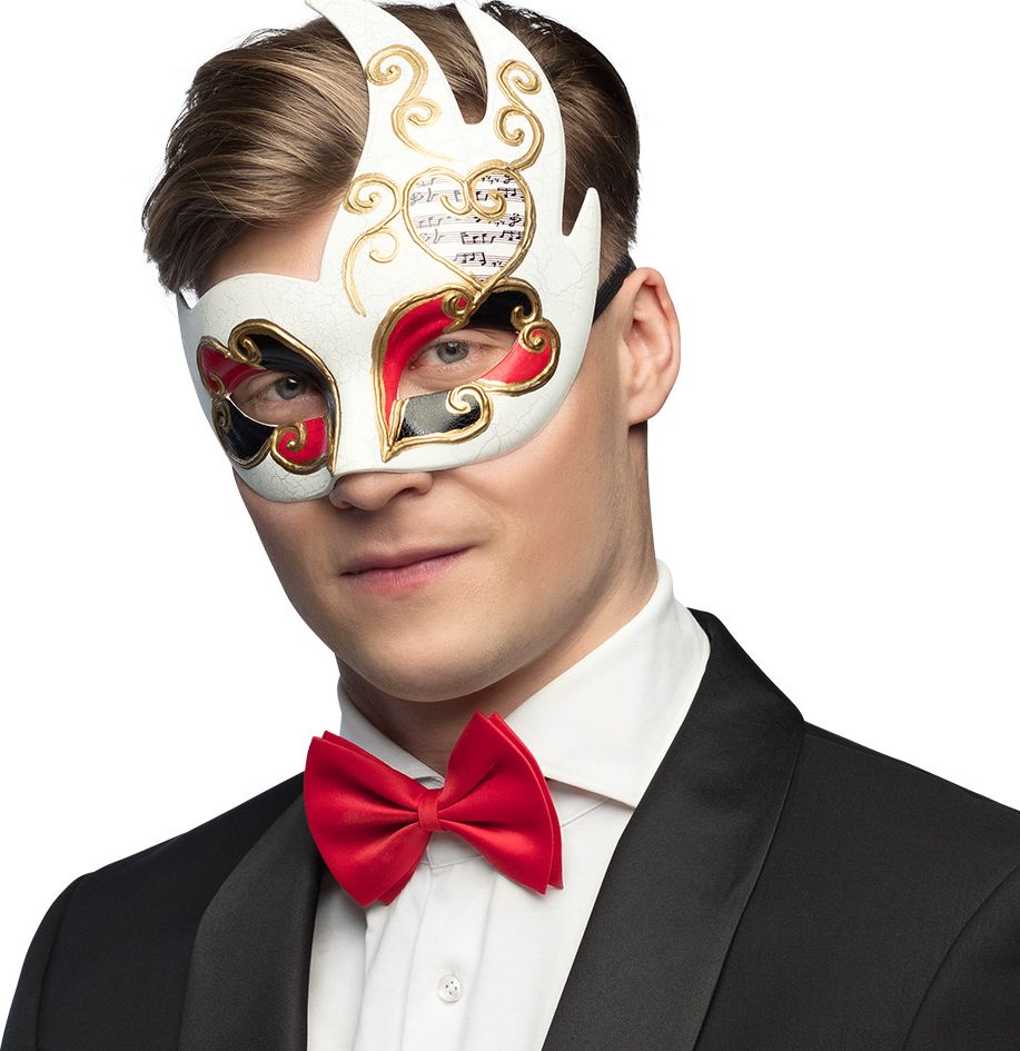 Wit Venetiaanse Opera Oogmasker Heren