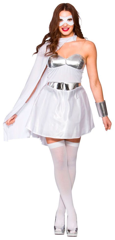 Wit zilver superhelden jurk