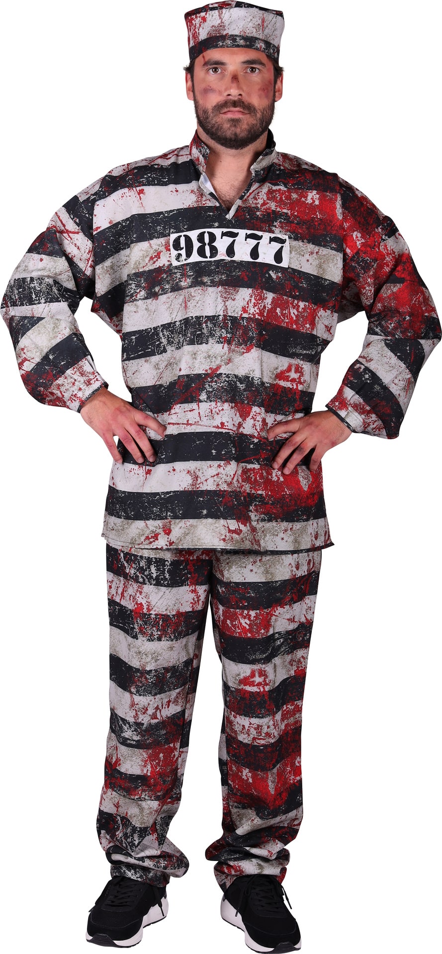 Wit Zwart Bloederig Gevangenepak Heren Halloween