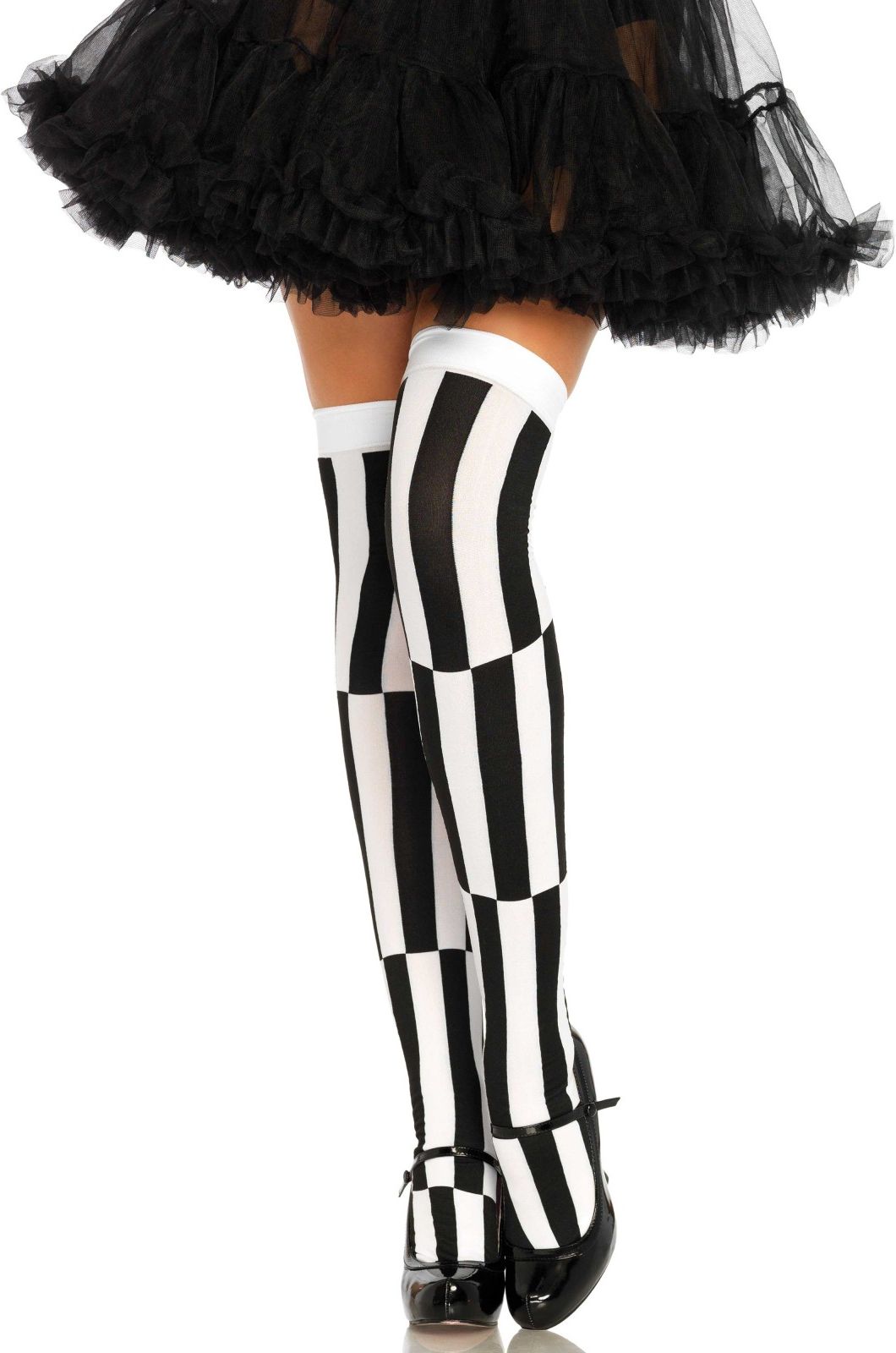 Wit Zwarte Blokken Kousen