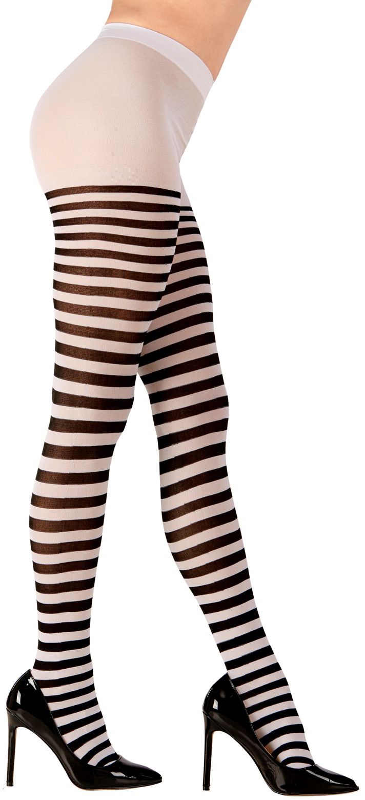 Wit Zwarte Gestreepte Panty