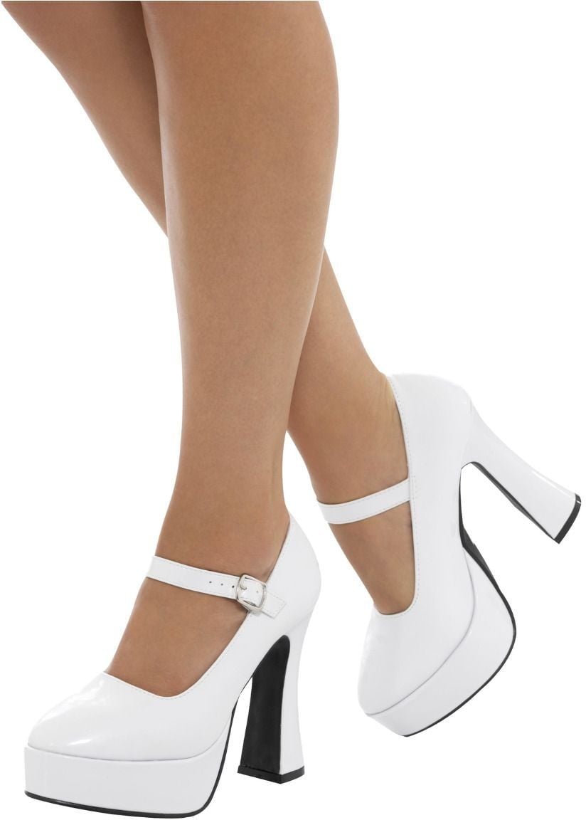 Witte 70s platform schoenen dames
