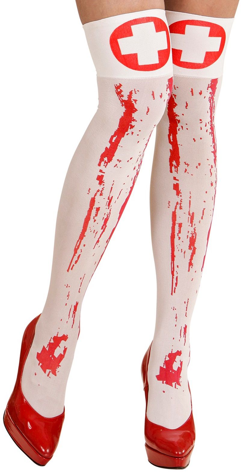 Witte Bebloede Verpleegster Kousen