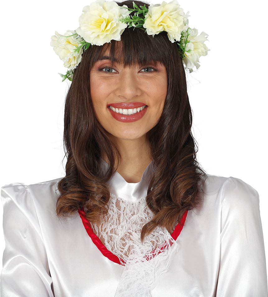 Witte Bloemen Bruidje Hoofdband
