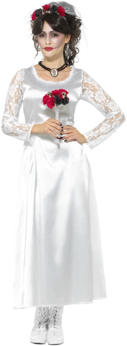 Witte Bruid Day Of The Dead Outfit