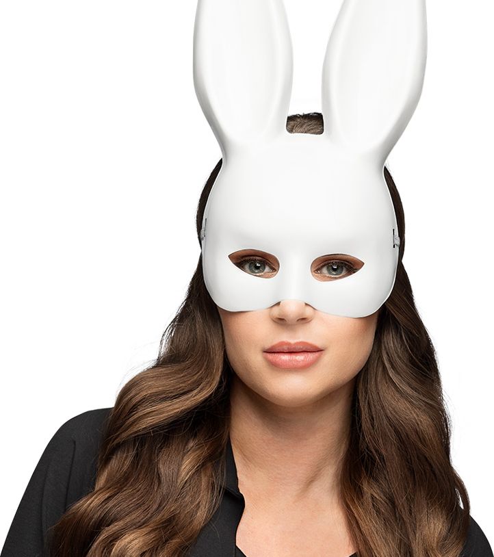 Witte Bunny Halfmasker Dames