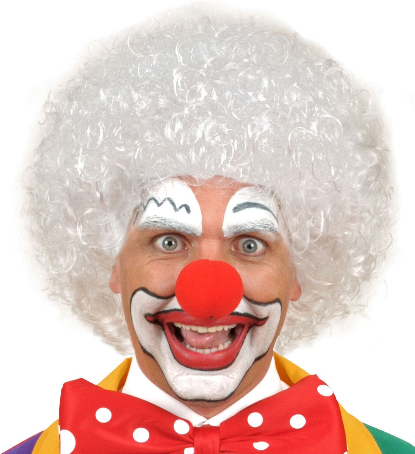 Witte Clown Pruik