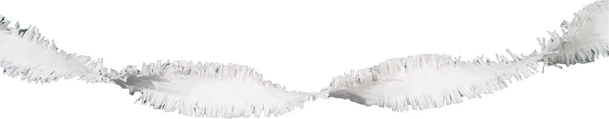 Witte crepe papier slinger 6 meter