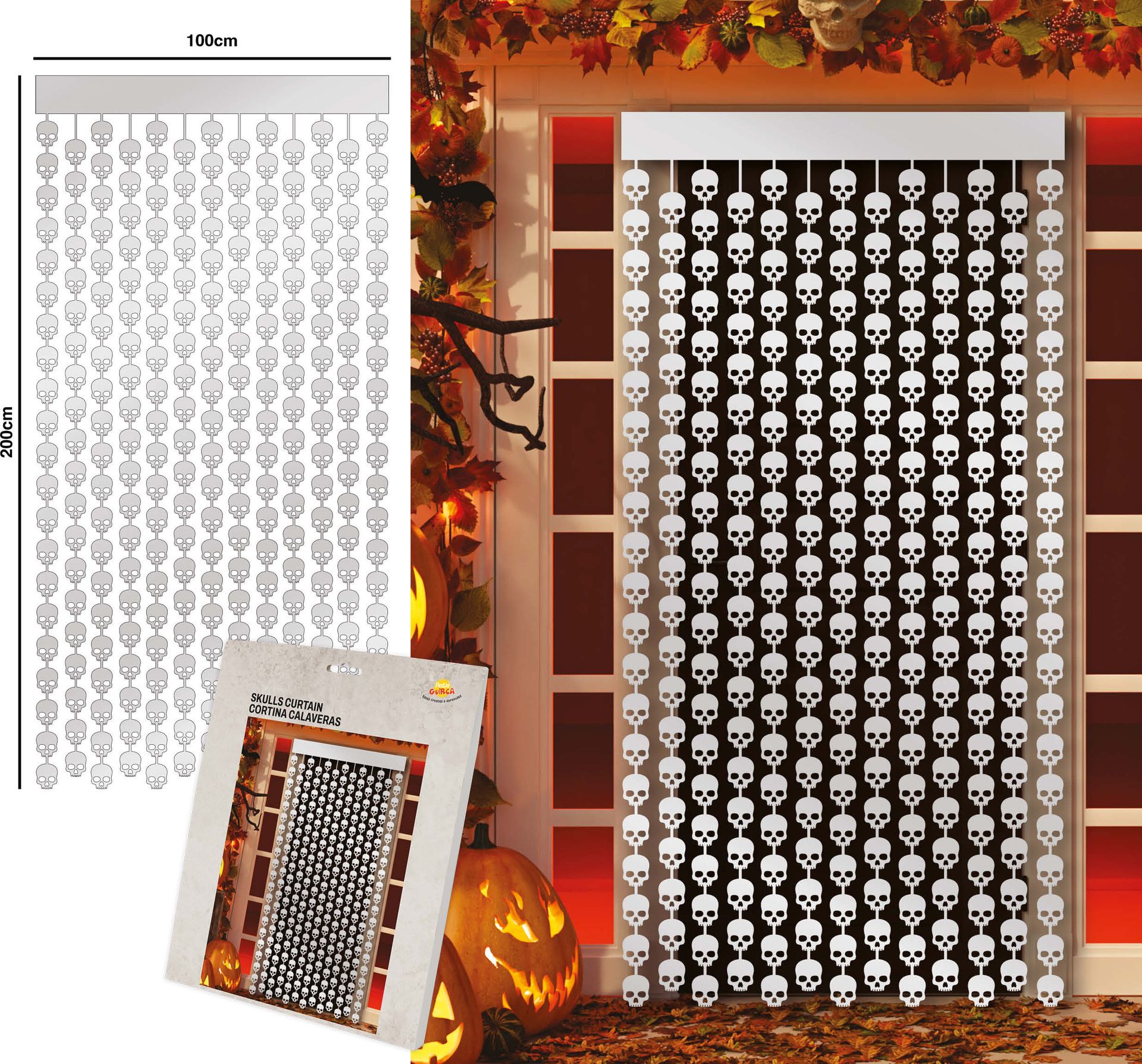 Witte Doodskoppen Deurgordijn