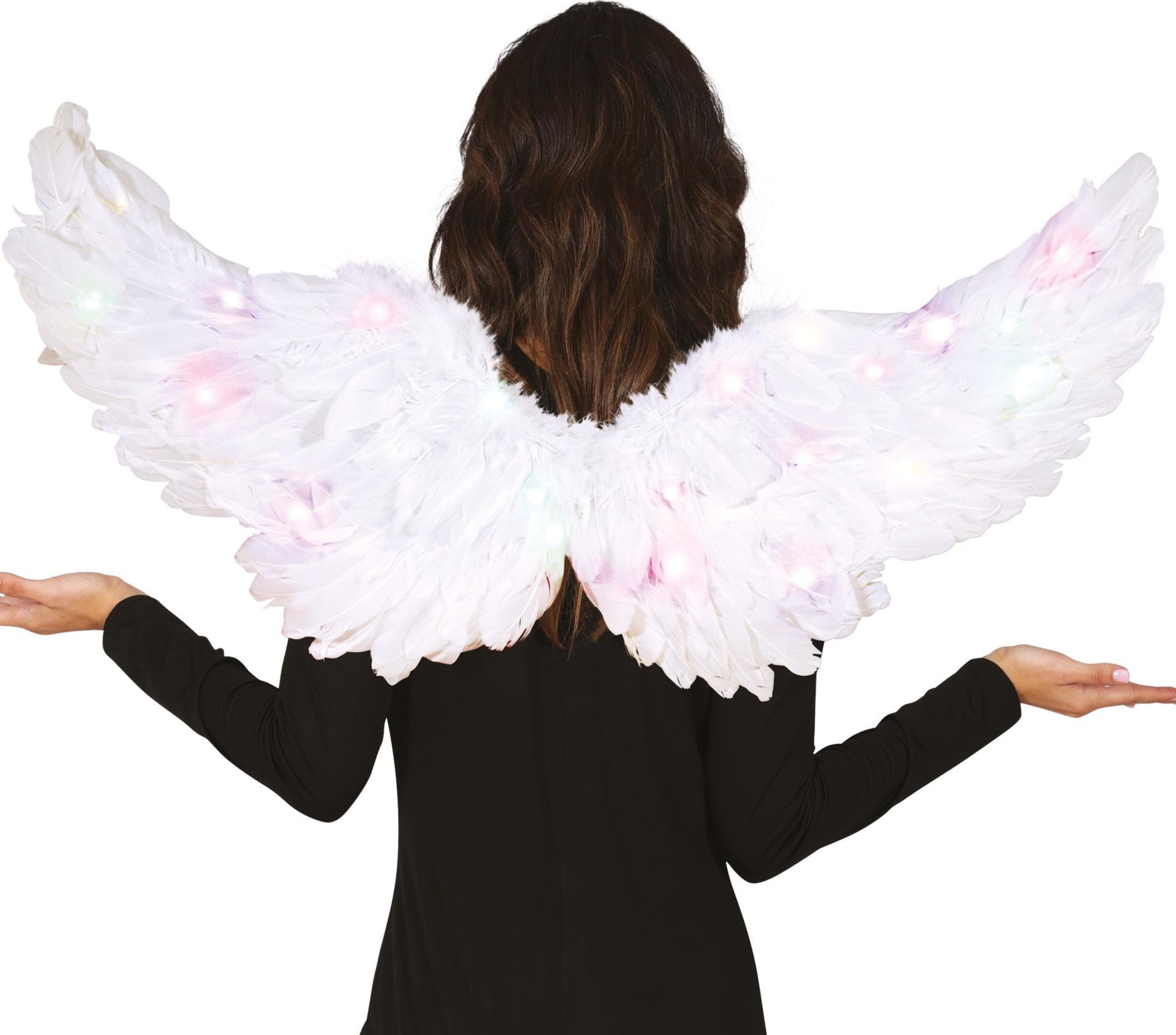 Witte Engel Vleugels Veren met Lampjes 80X40cm