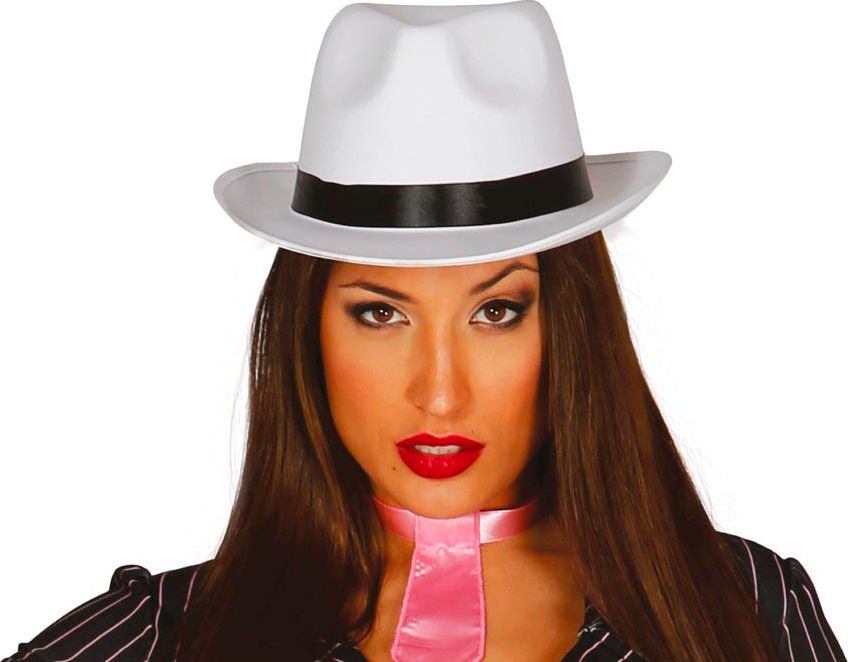 Witte Gangster Hoed Luxe