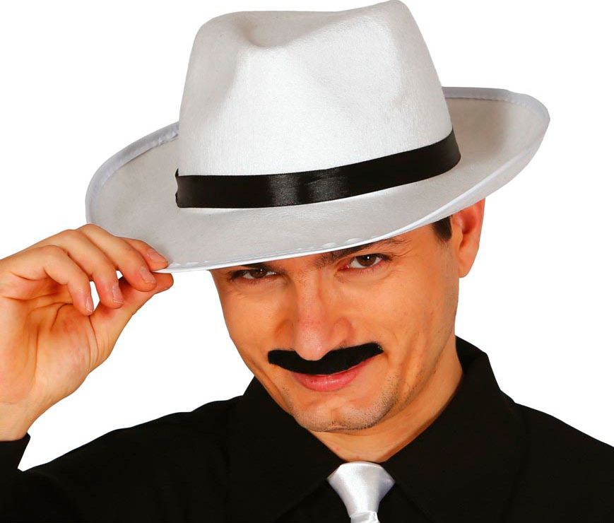 Witte Gangster Maffia Fedora