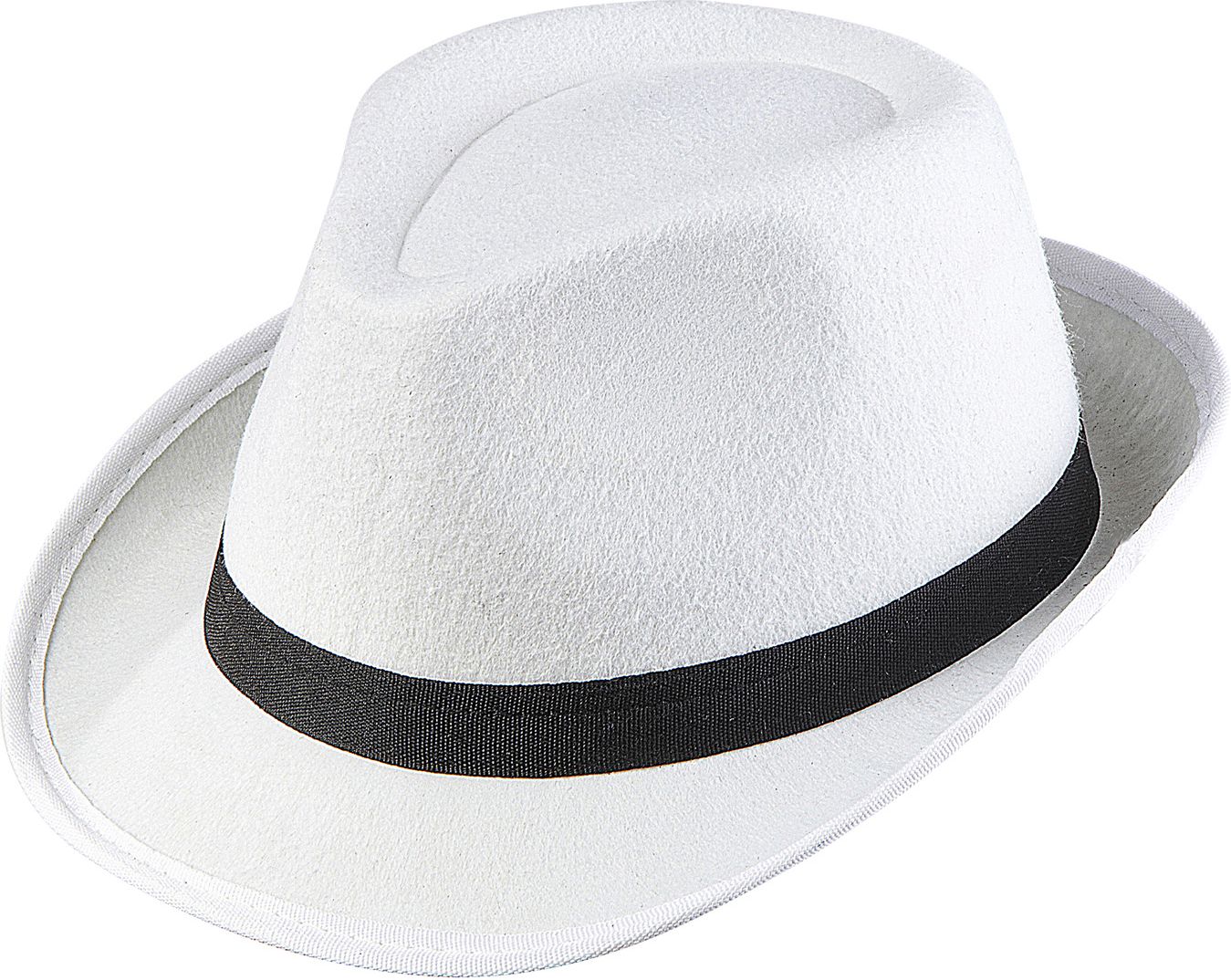 Witte Gangsterhoed met Zwarte Band