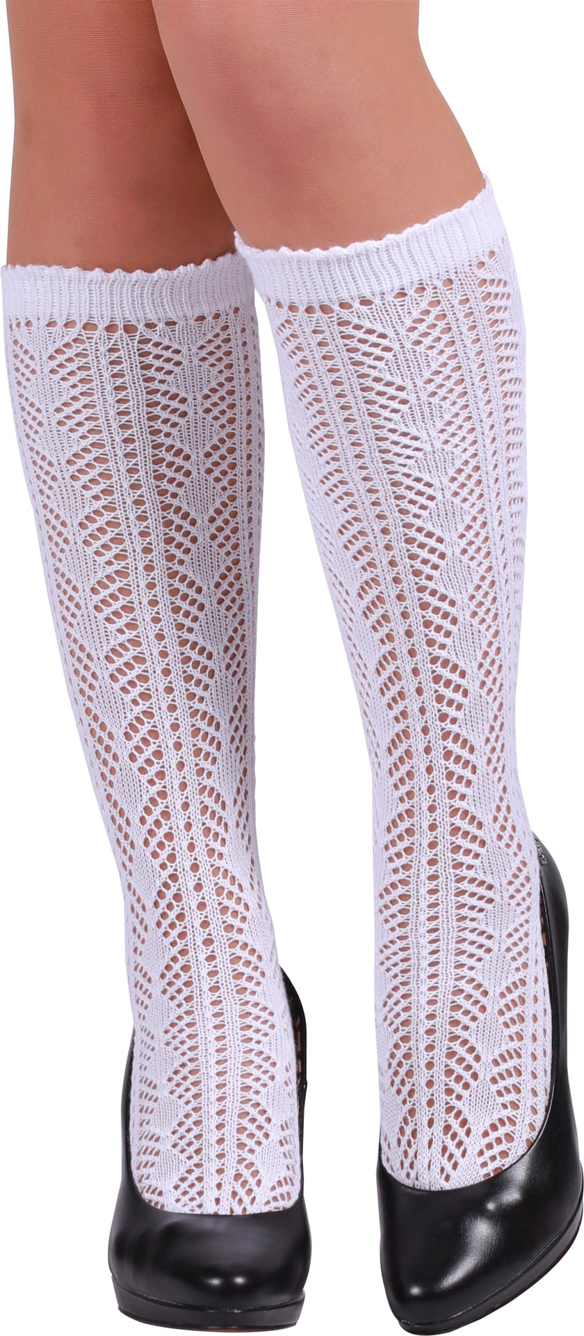 Witte Gehaakte Kniekousen Dames Oktoberfest Dirndl