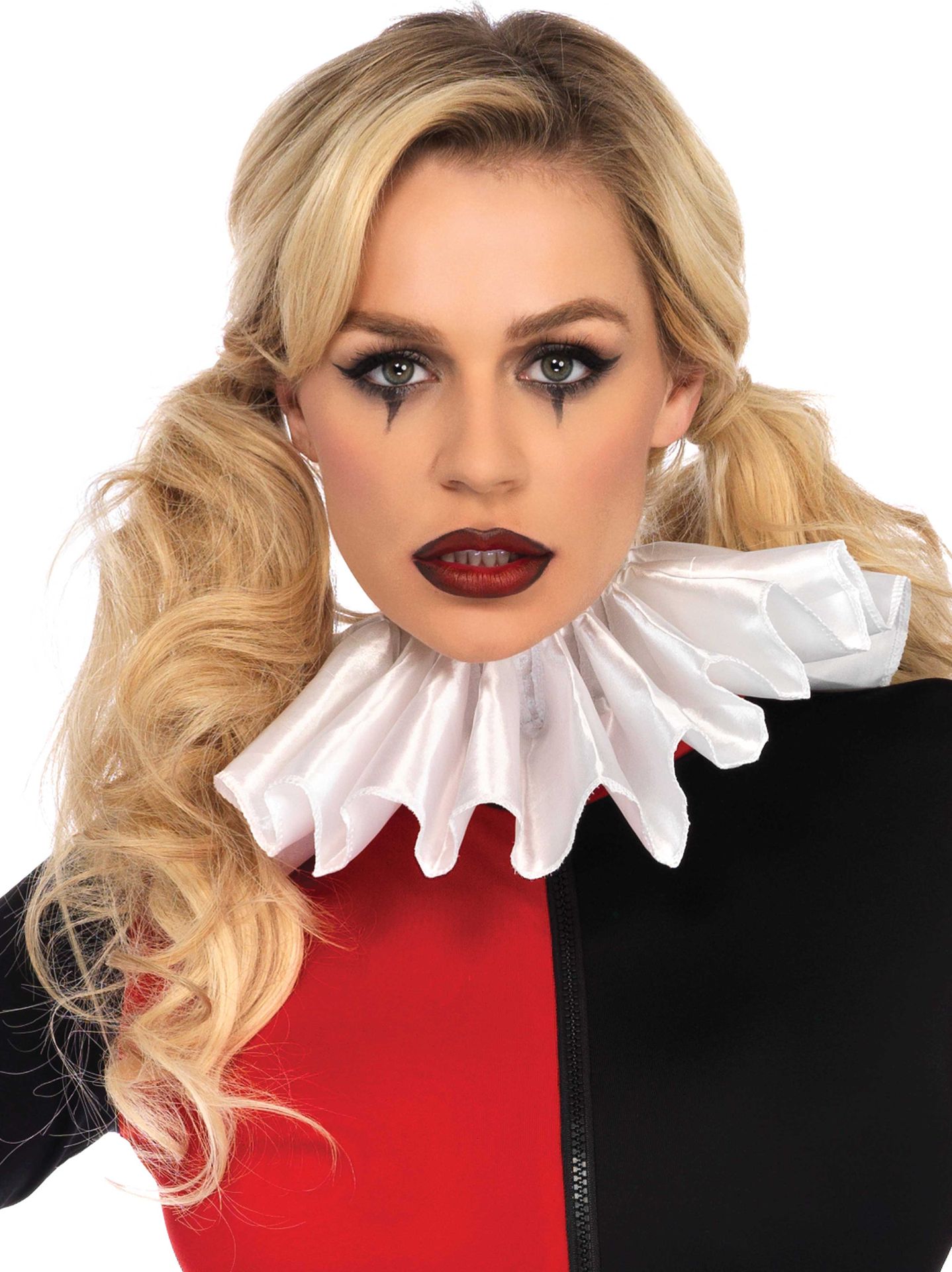 Witte Geplisseerde Satijnen Kraag