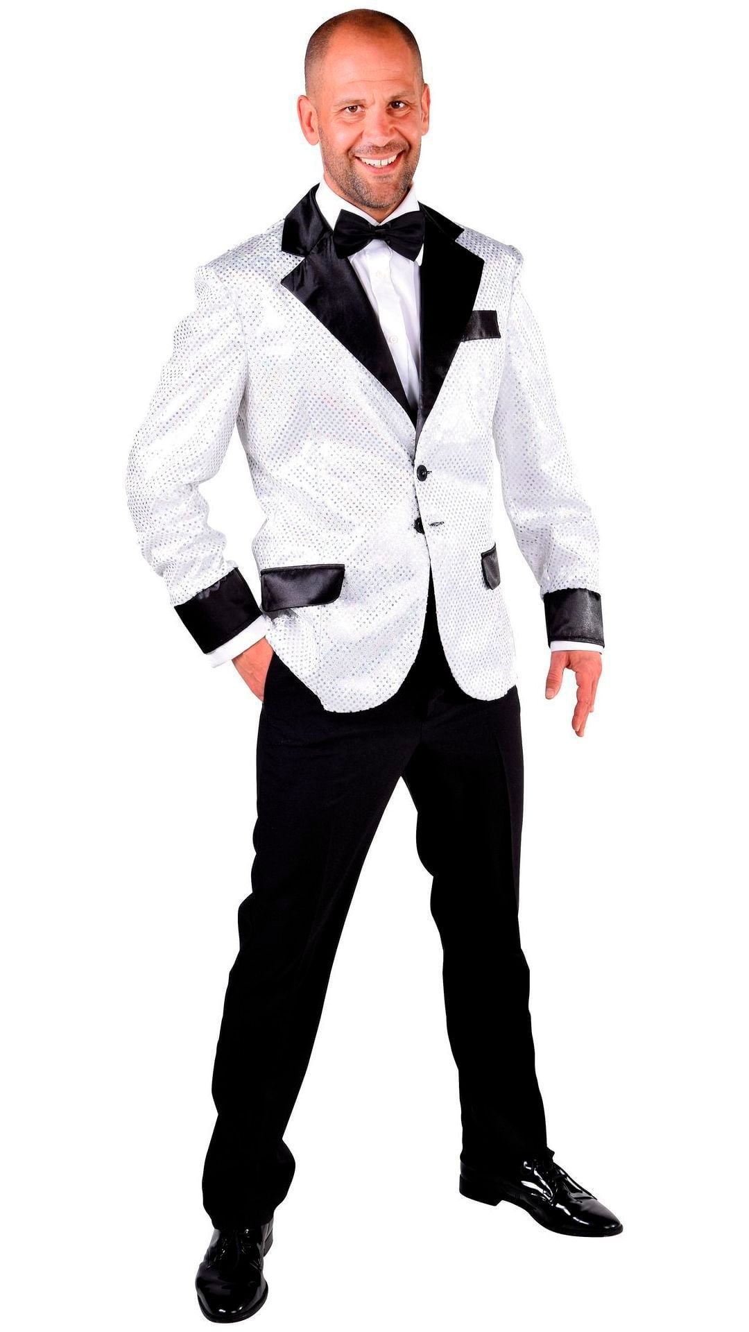 Witte Glitter Colbert Heren