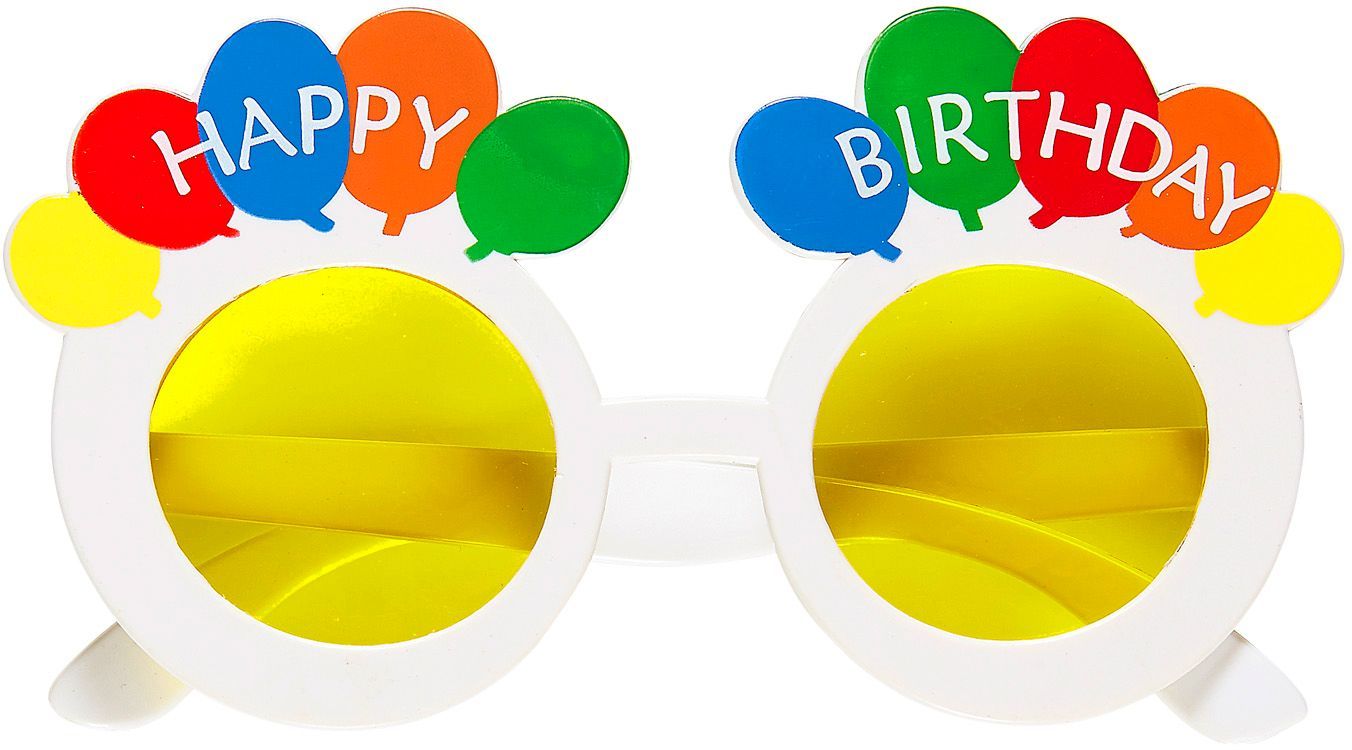 Witte Happy Birthday Bril