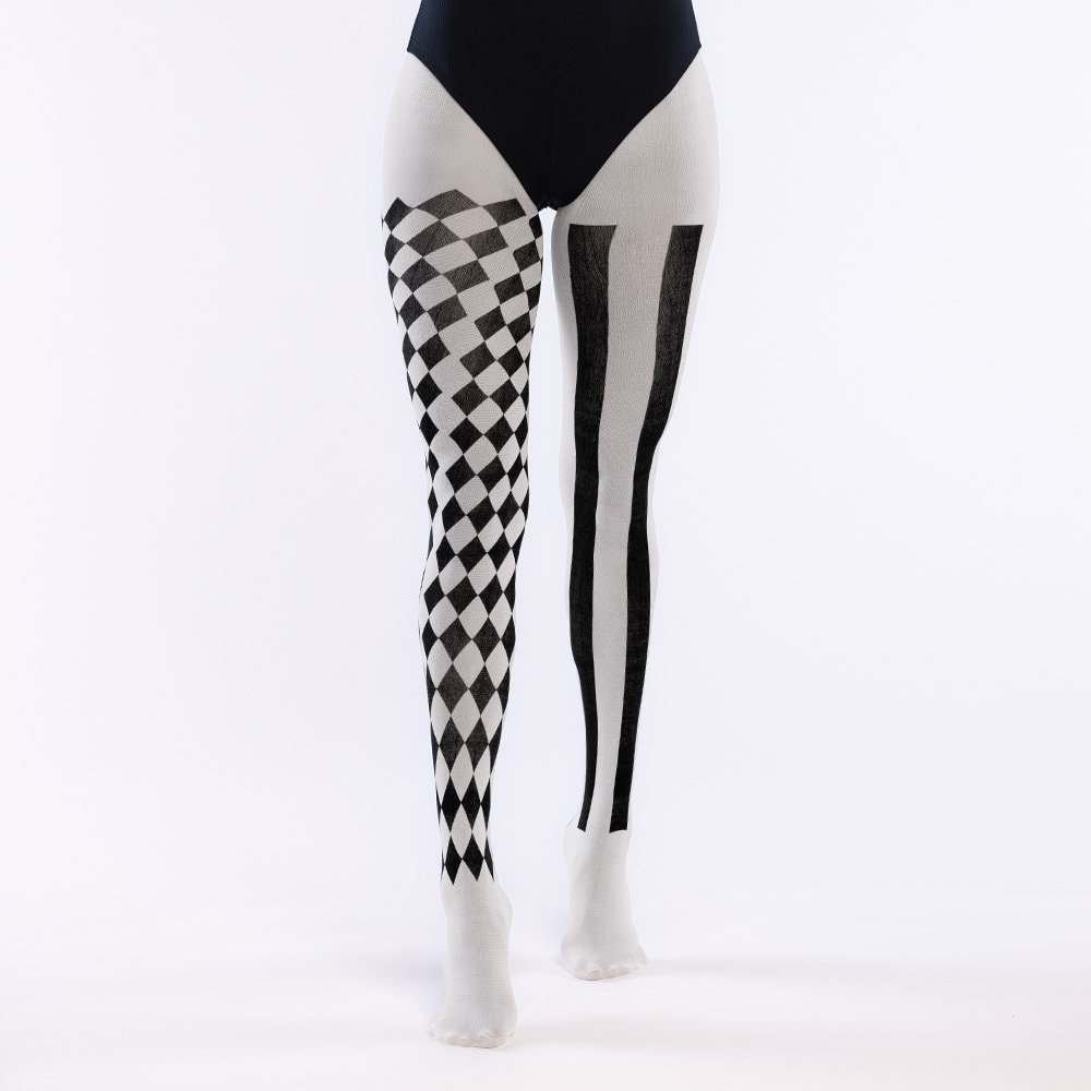 Witte Harlekijn Halloween Panty Dames