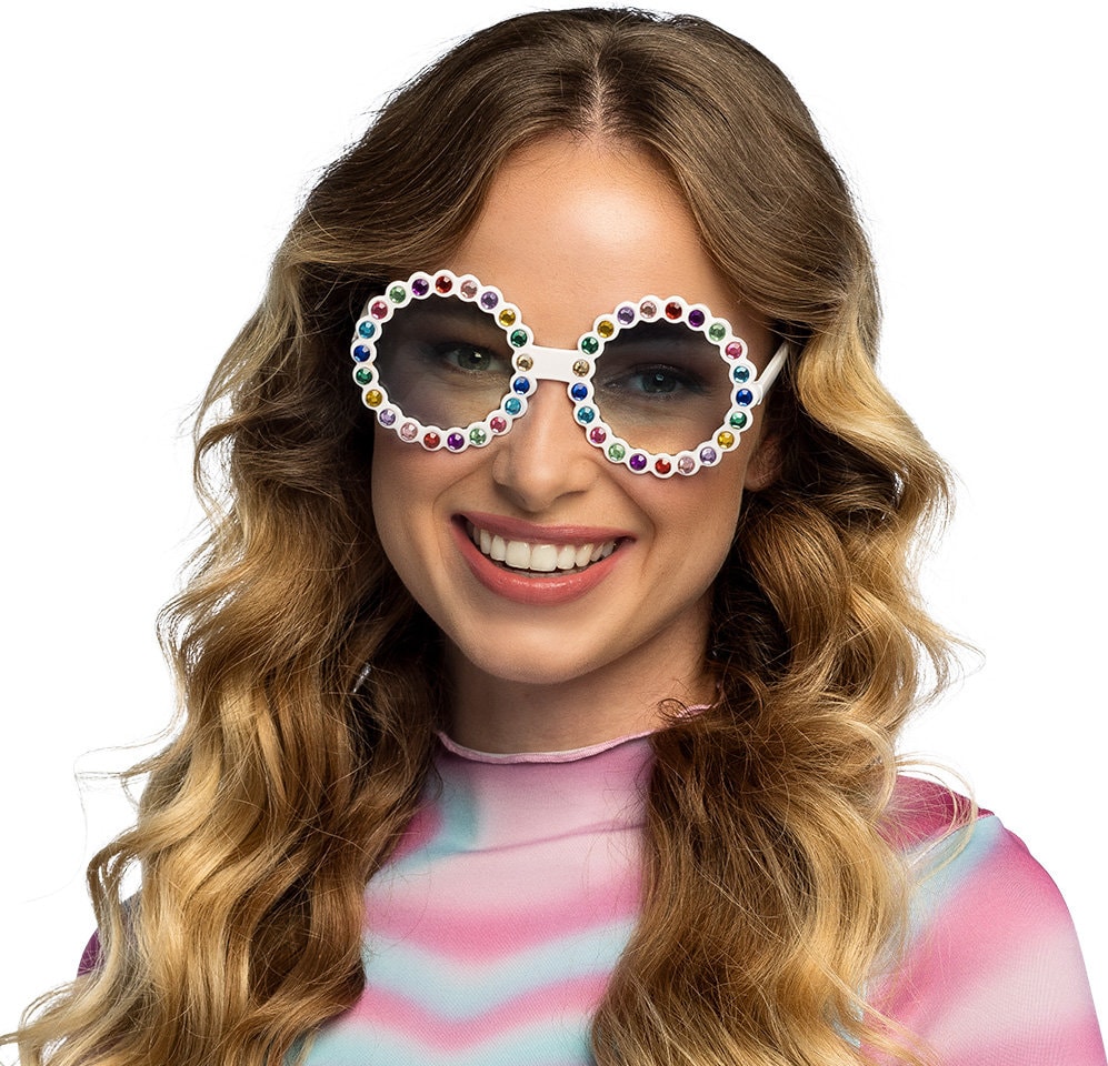 Witte Hippie Partybril