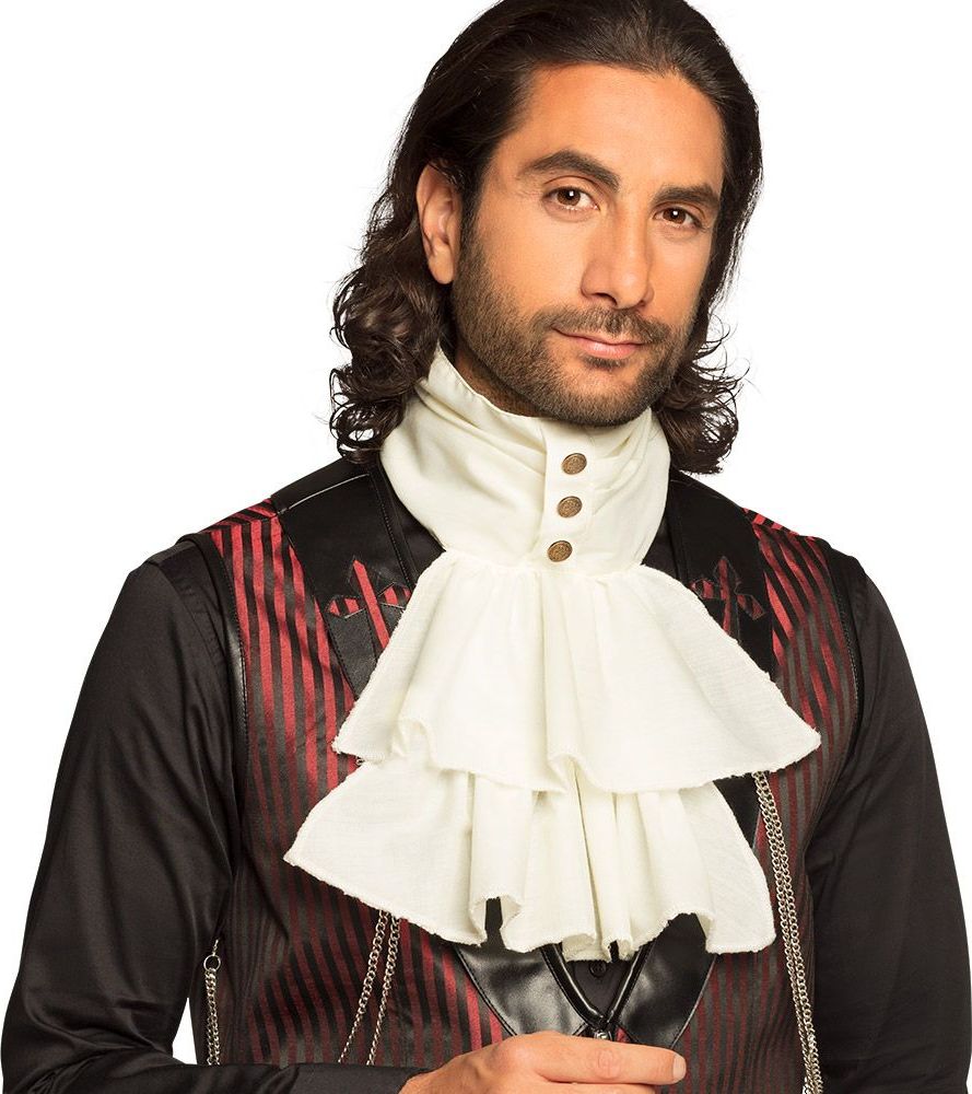 Witte Jabot met Knopen