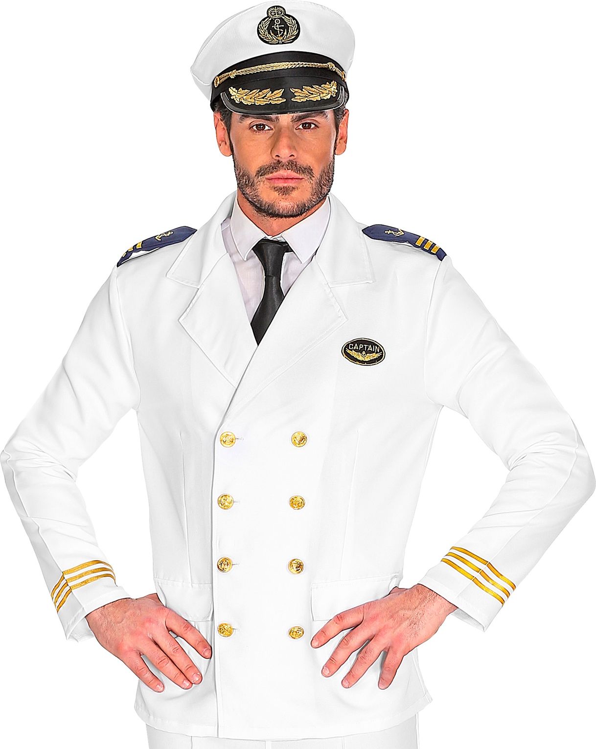 Witte kapiteins jas