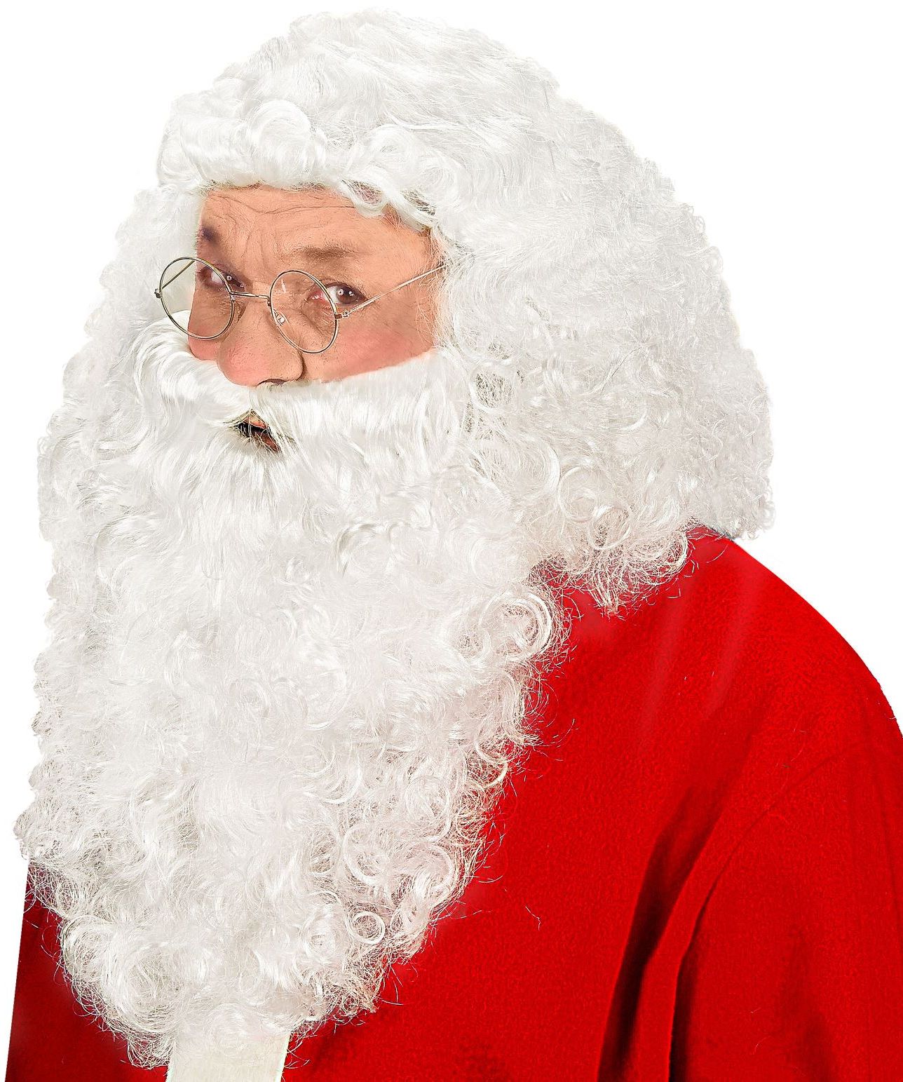 Witte Kerstman Pruik met Baard