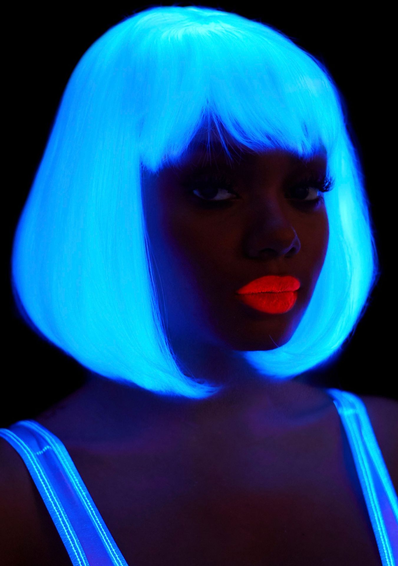 Witte Korte Bob Pruik