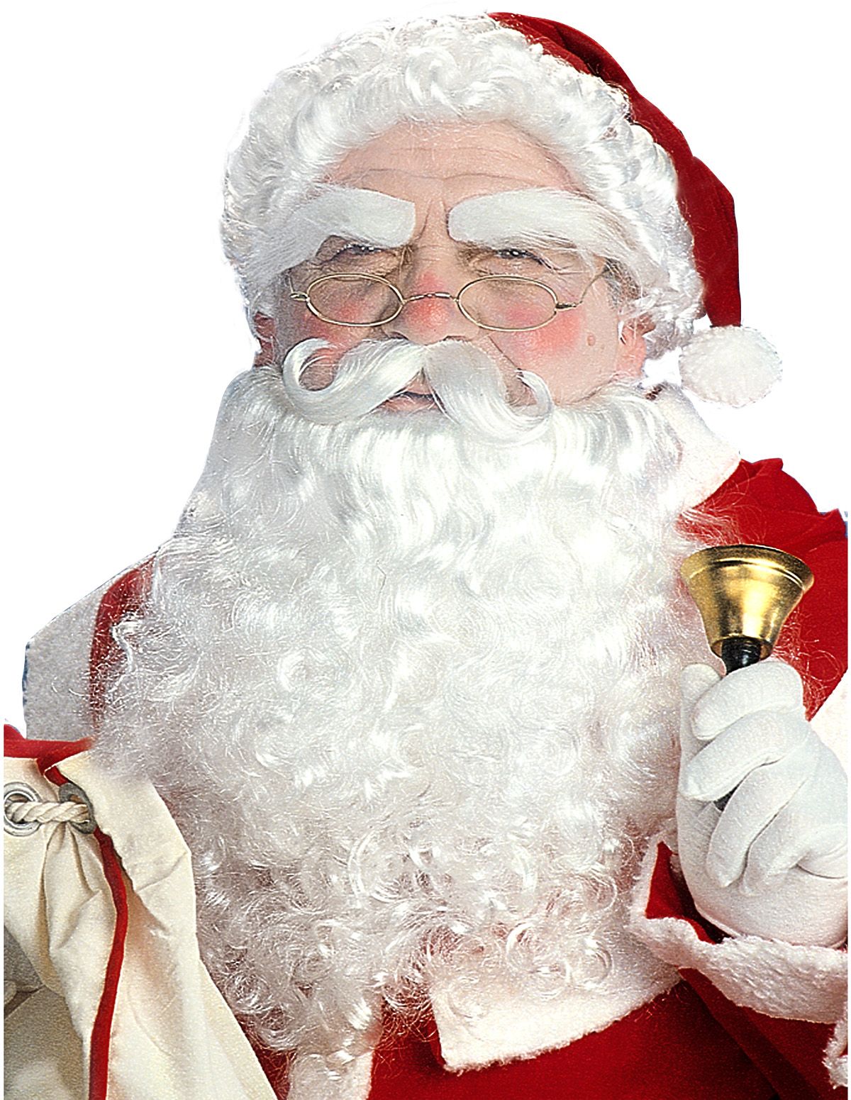 Witte Luxe Kerstman Pruikenset