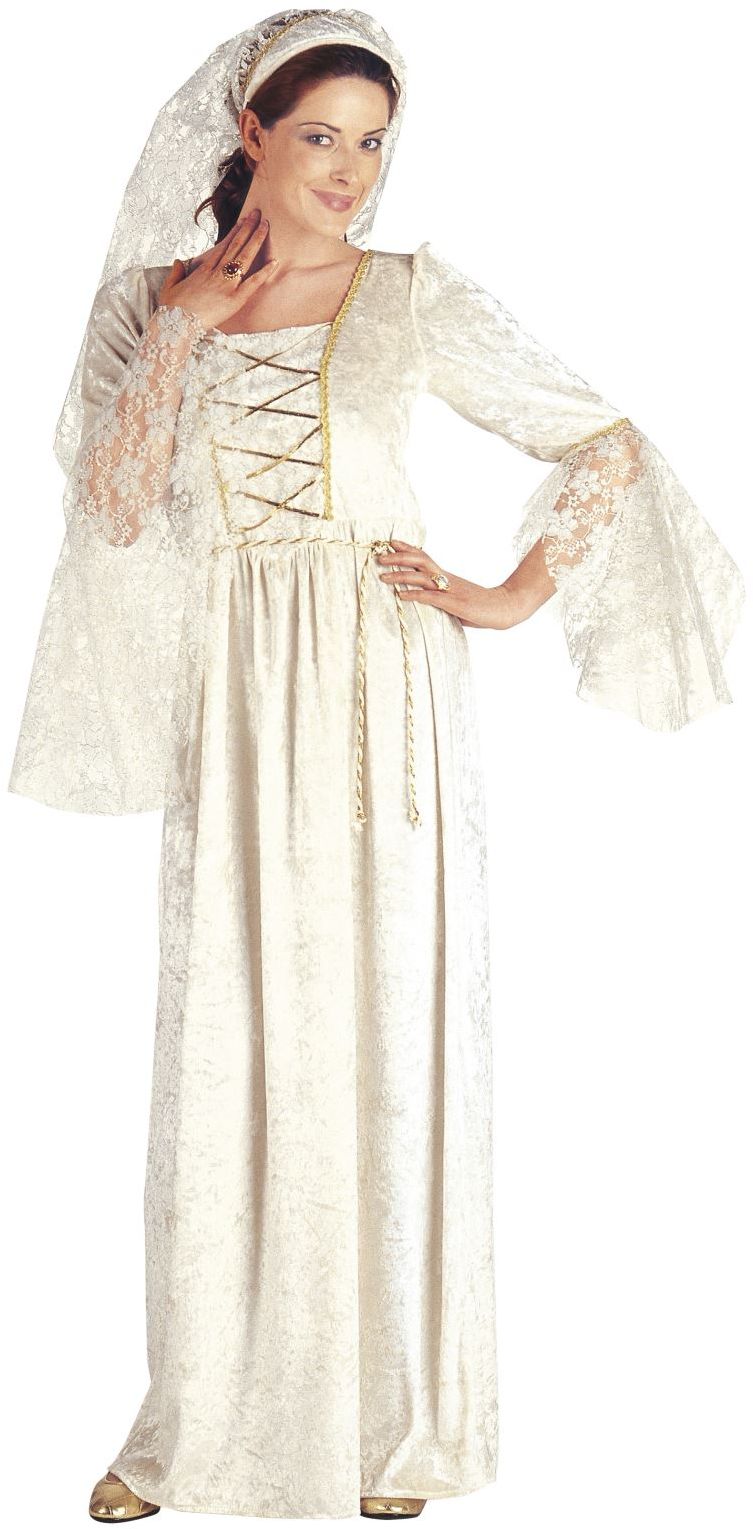 Witte Middeleeuwse Schone Kostuum