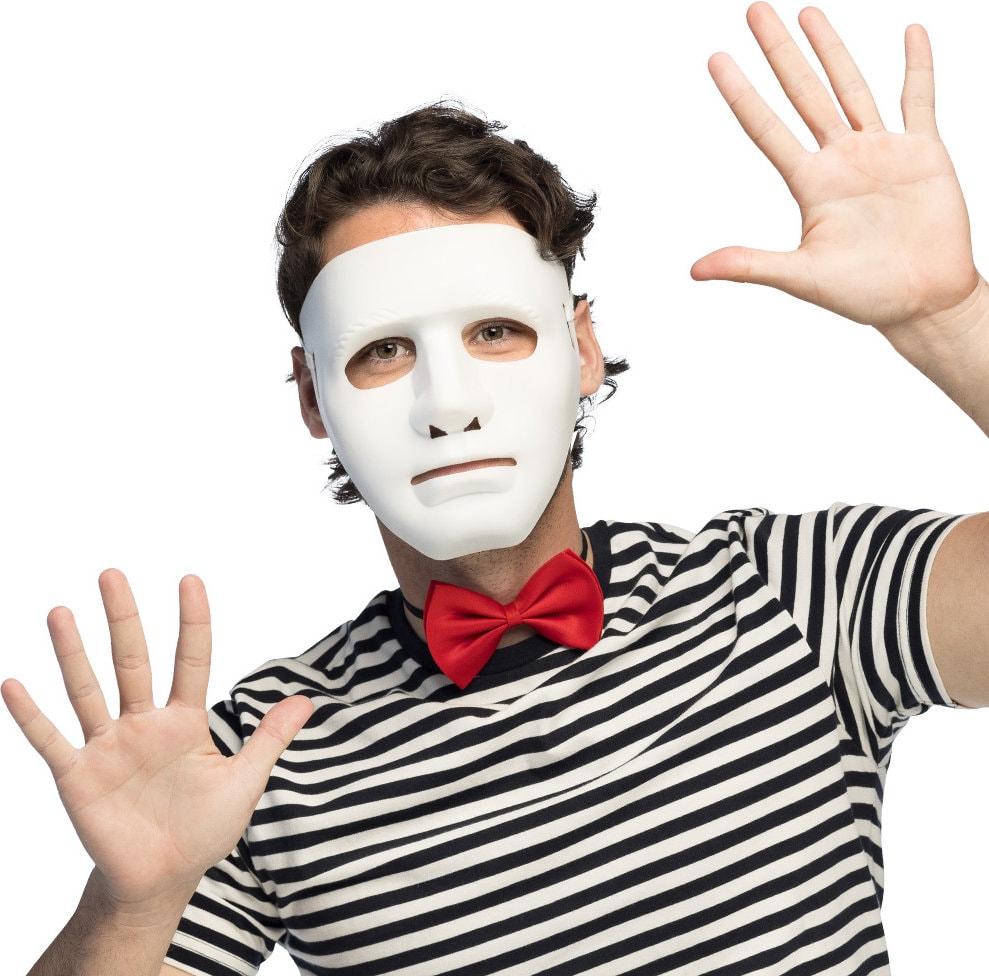 Witte Mime Theater Masker