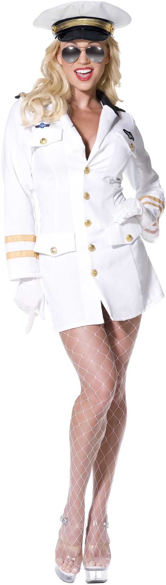 Witte Officier Top Gun Jurk