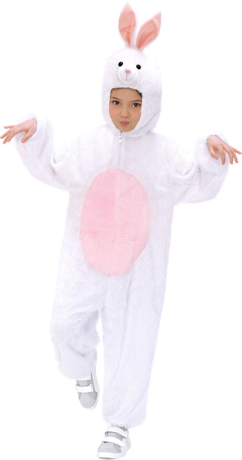 Witte Pluche Paashaas Jumpsuit Kind