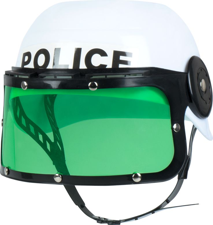 Cumulatief Doe mijn best Skalk Witte politie helm kind groen