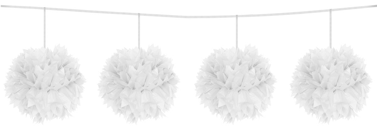 Witte Pompom Slinger 3 Meter