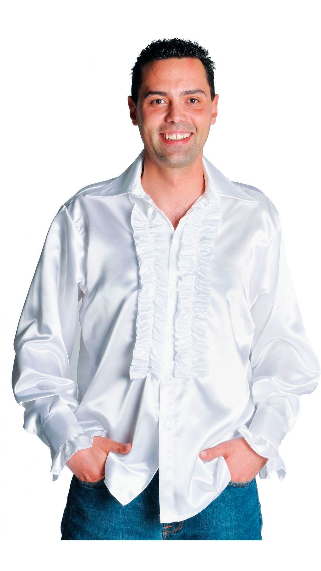 Witte Rouches Blouse Heren Luxe