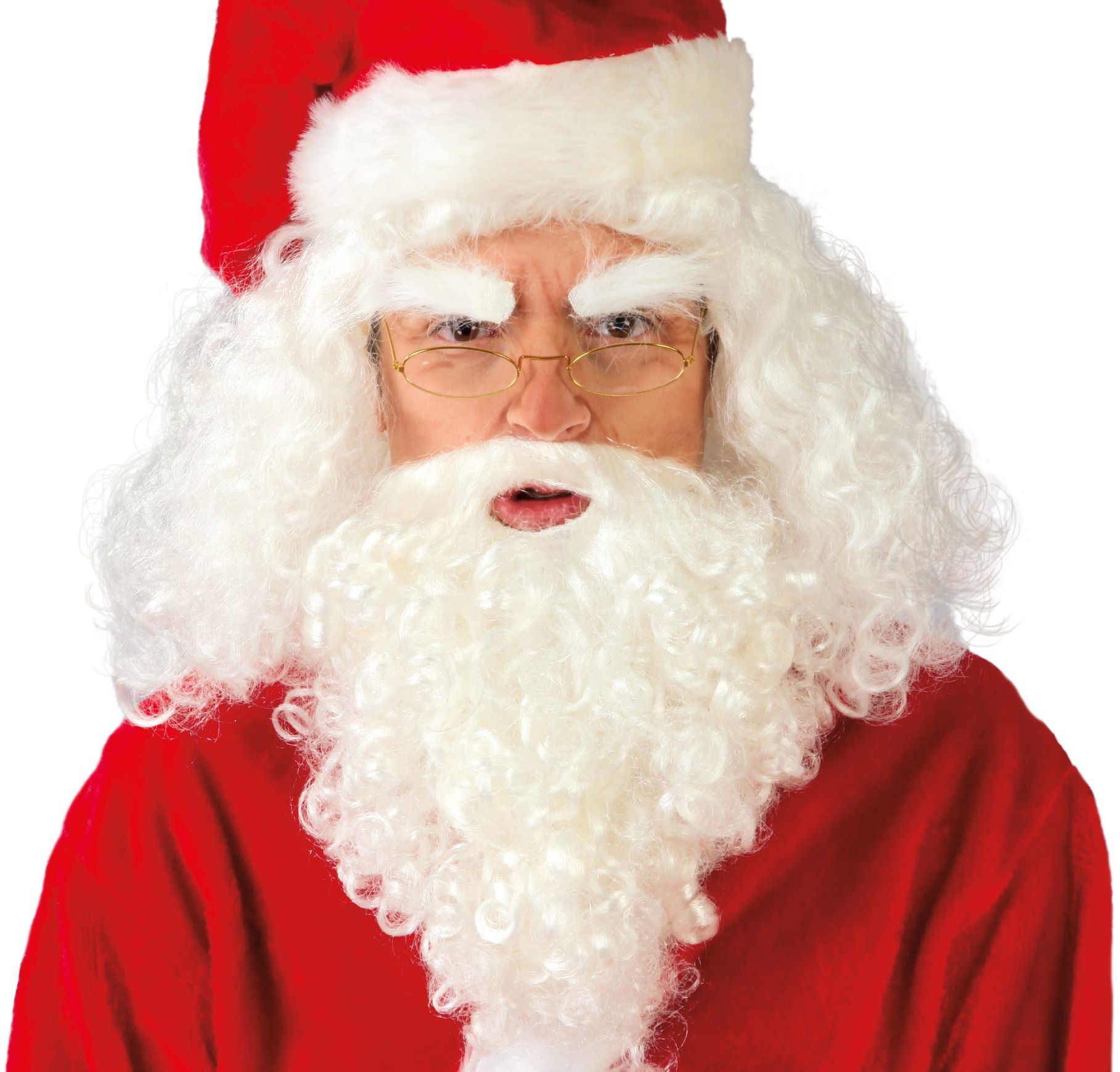 Witte Santa Claus Pruik