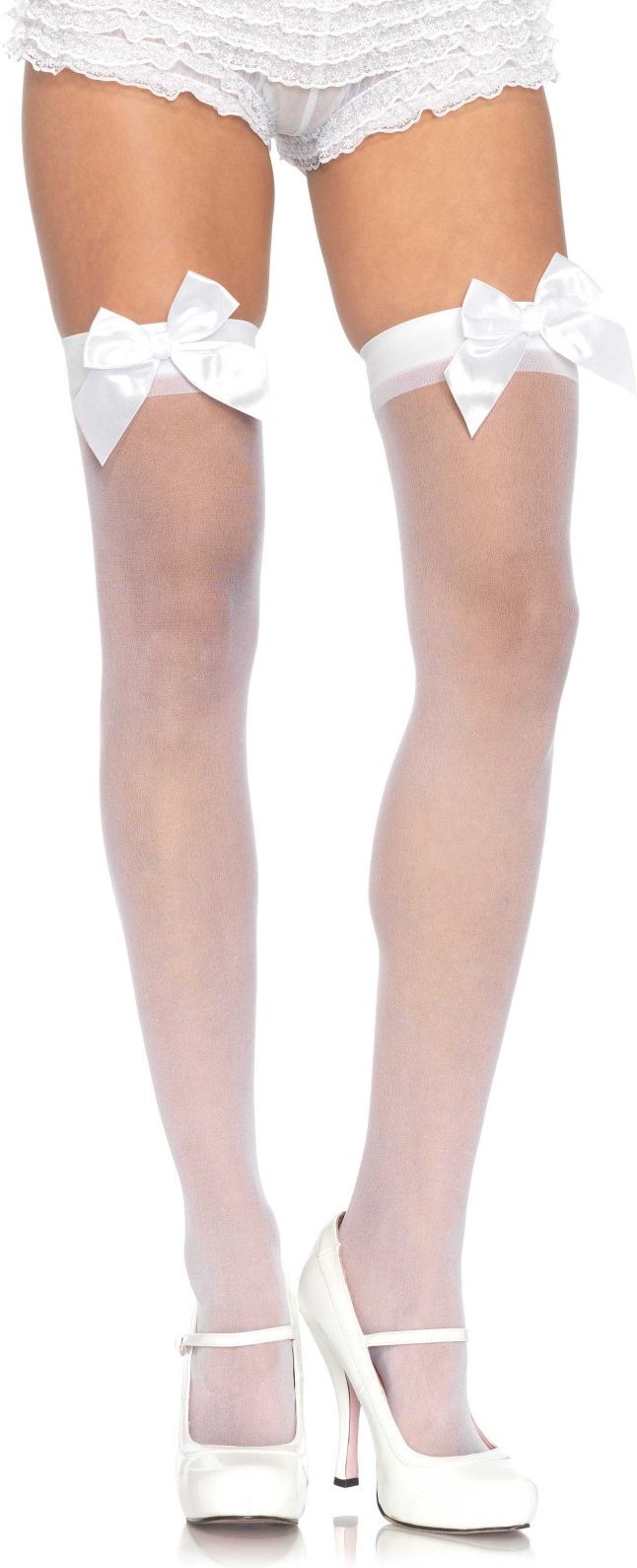 Witte Transparante Kousen met Strik