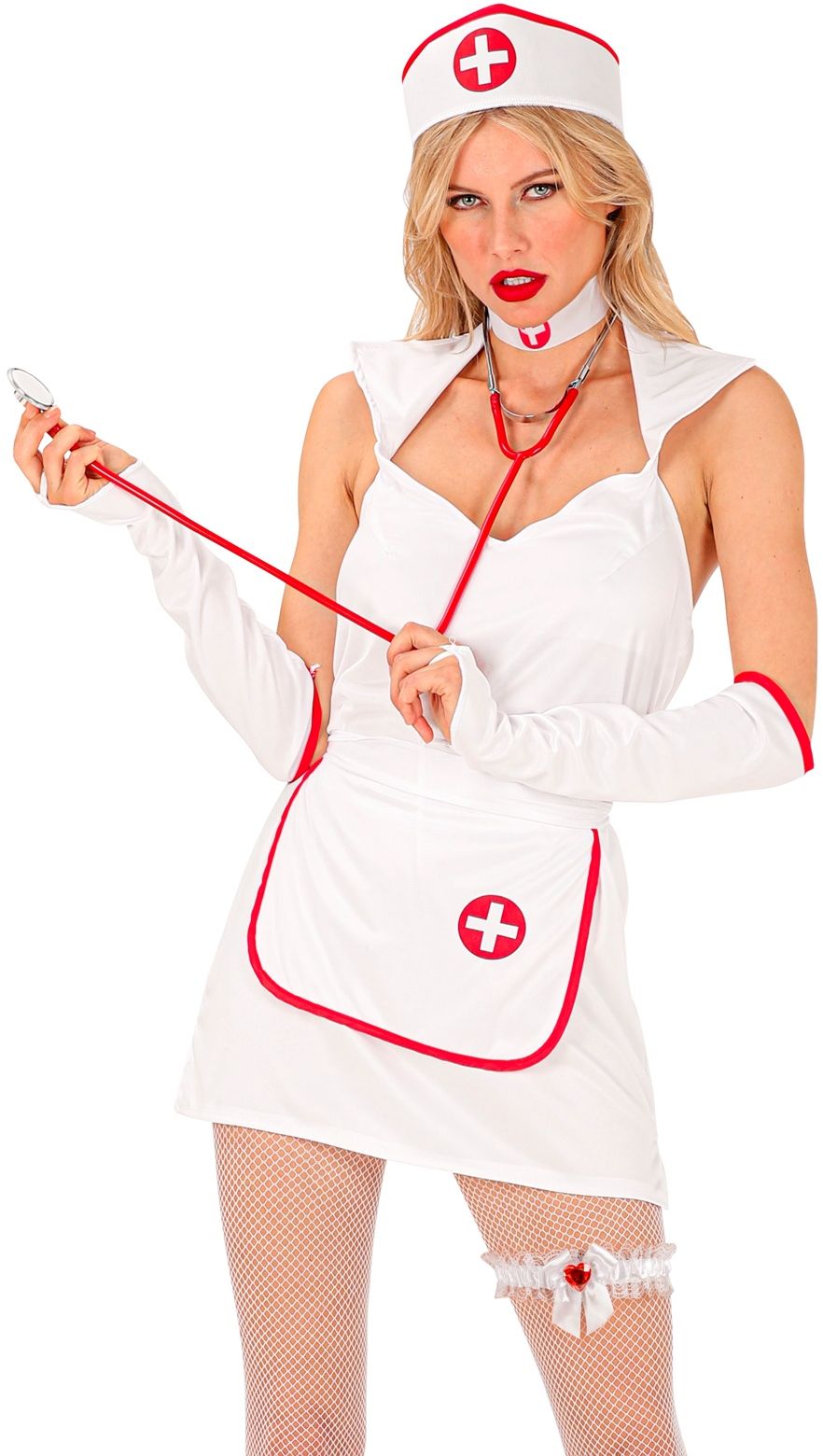 Witte verpleegkundige kousenband