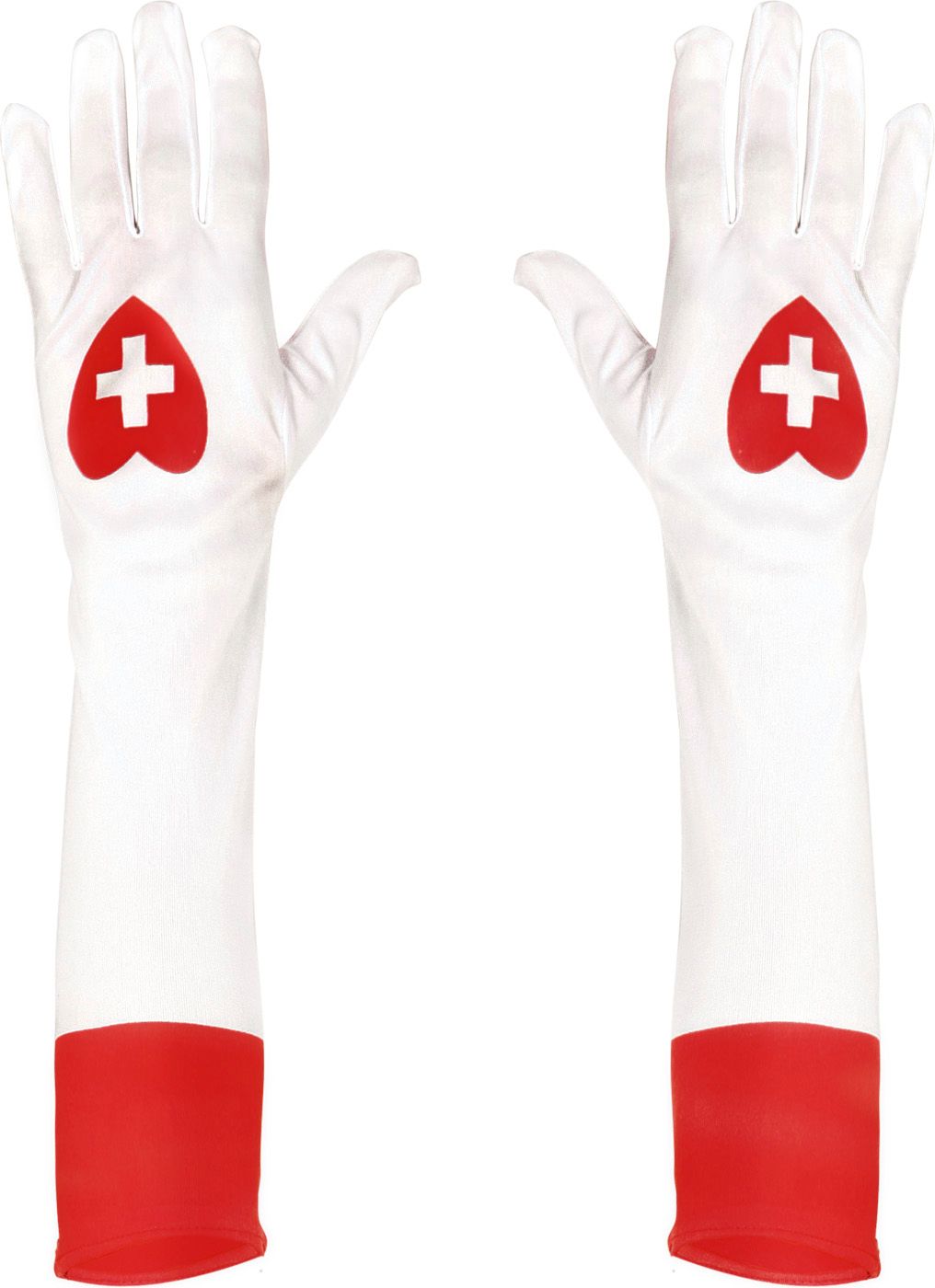 Witte verpleegster handschoenen