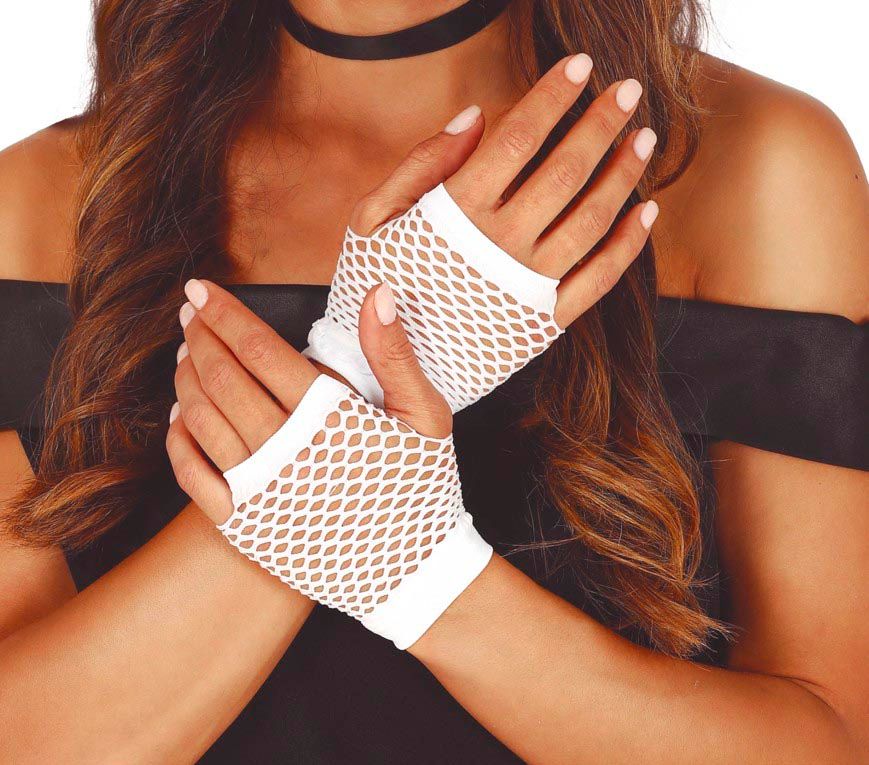 Witte Vingerloze Korte Handschoenen