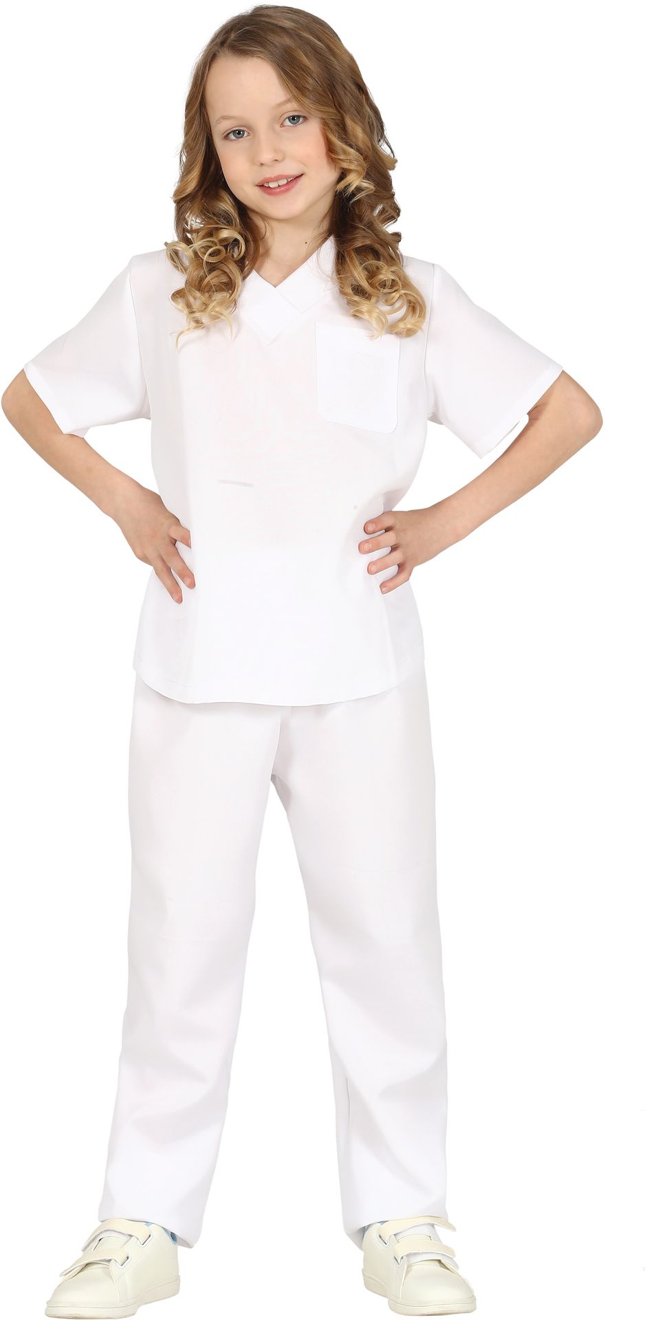 Witte ziekenhuis verpleegkundige kostuum kind
